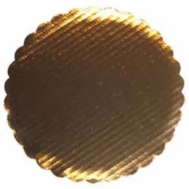 Cake Board 14 IN Corrugated Paperboard Gold Round Scalloped 100/Case