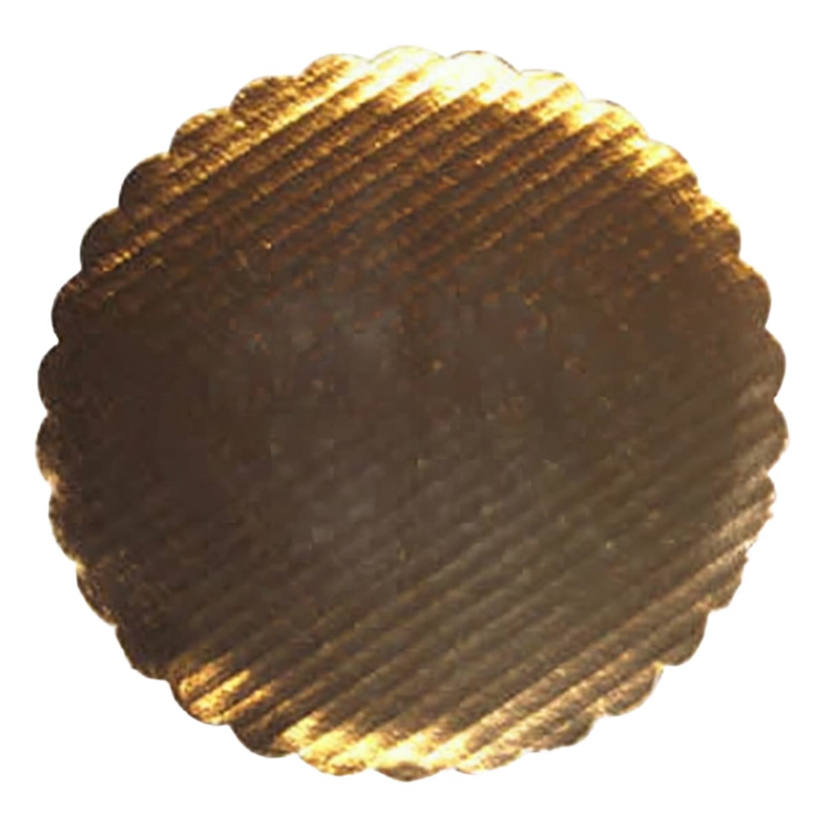 Cake Board 14 IN Corrugated Paperboard Gold Round Scalloped 100/Case