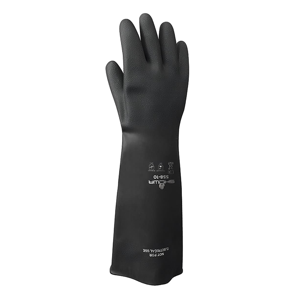 Chemicals Gloves Black Natural Rubber Latex 1/Pair