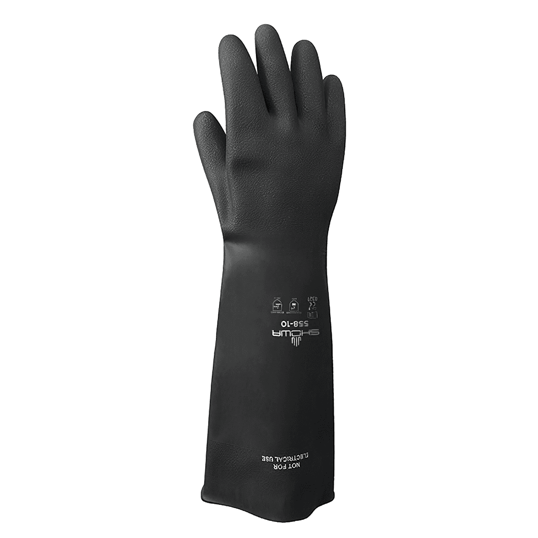 Chemicals Gloves Black Natural Rubber Latex 1/Pair