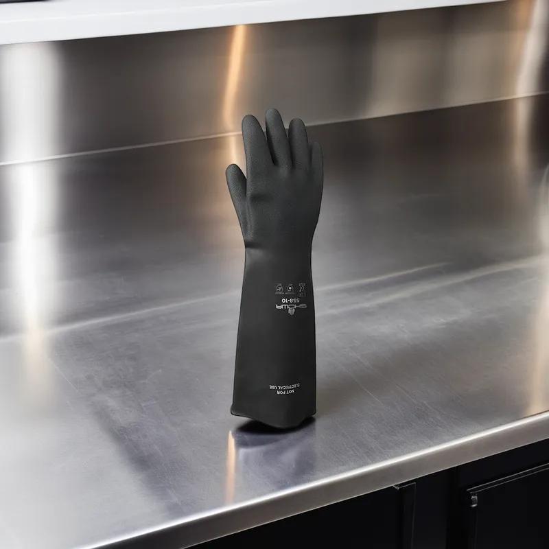 Chemicals Gloves Black Natural Rubber Latex 1/Pair