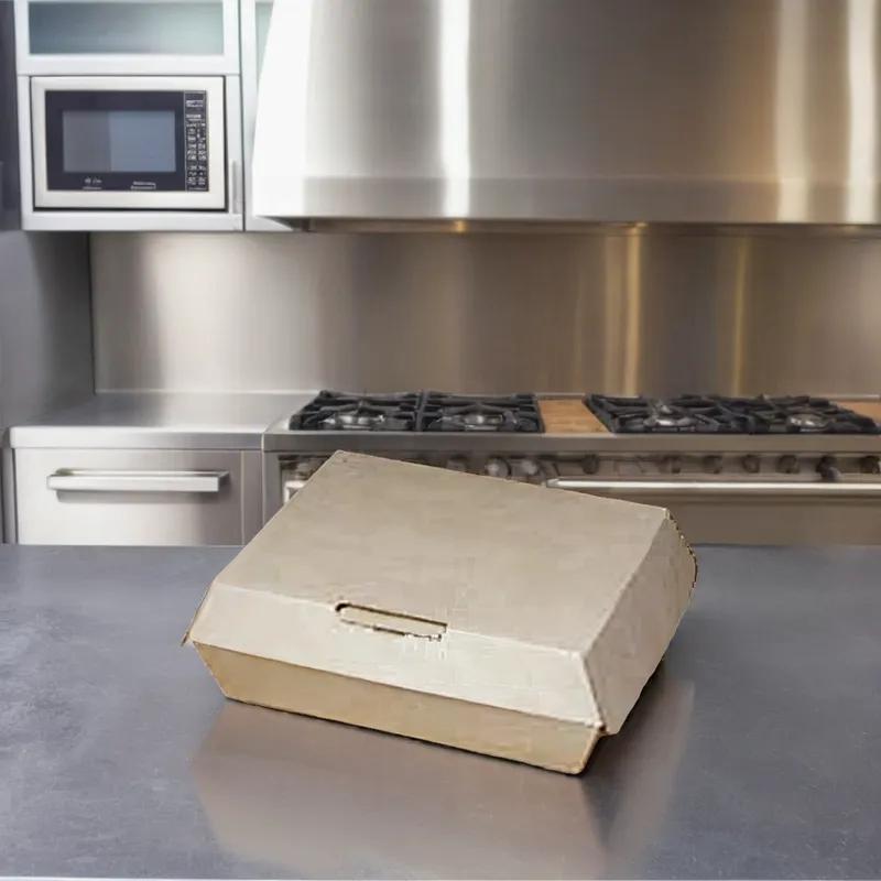 Bagcraft® EcoCraft® Take-Out Box Hinged With Dome Lid Medium (MED) 8X6X2.75 IN Fiber Paper Kraft Fluted 200/Case