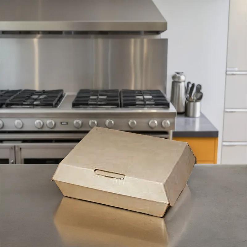 Bagcraft® EcoCraft® Take-Out Box Hinged With Dome Lid Medium (MED) 8X6X2.75 IN Fiber Paper Kraft Fluted 200/Case
