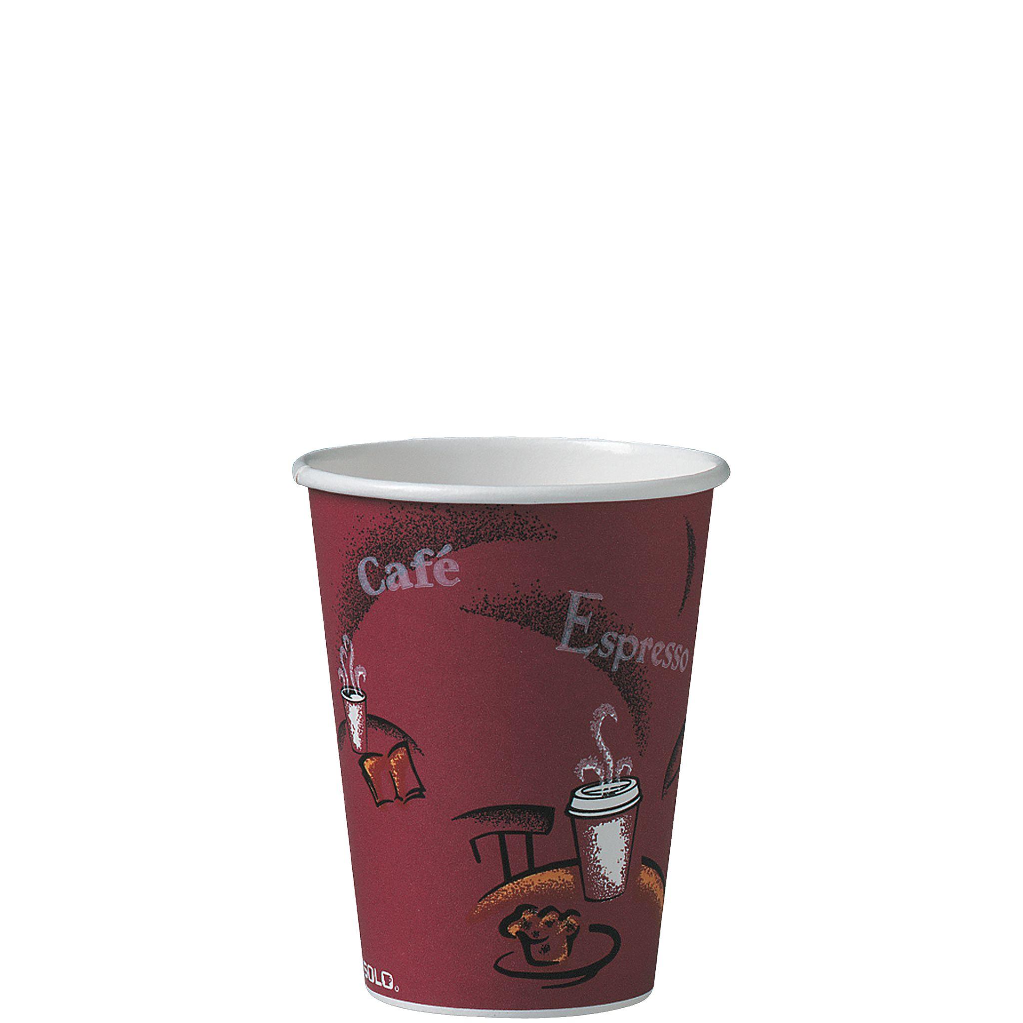 Solo® Hot Cup 12 OZ SSP Multicolor Bistro® 50 Count/Pack 20 Packs/Case 1000 Count/Case