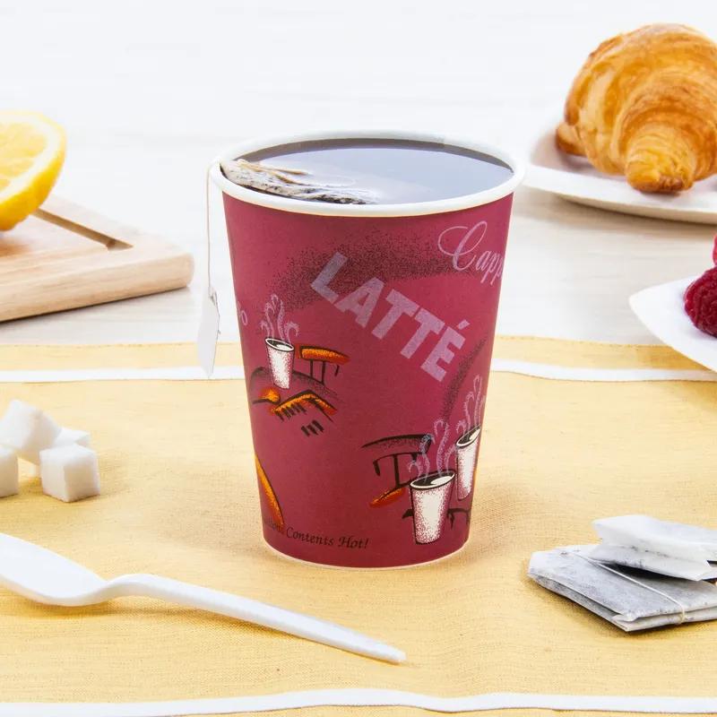 Solo® Hot Cup 12 OZ SSP Multicolor Bistro® 50 Count/Pack 20 Packs/Case 1000 Count/Case