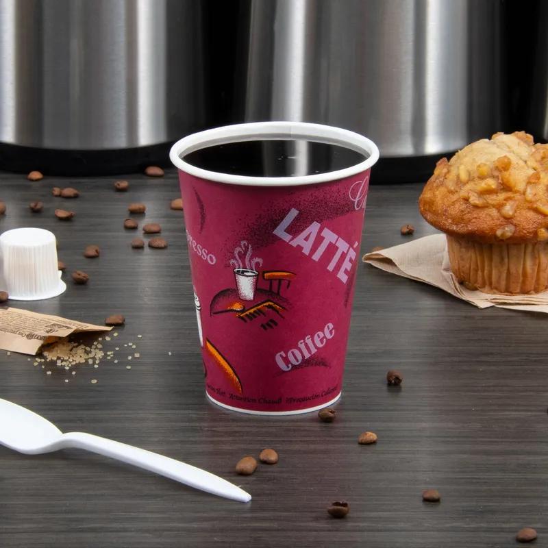 Solo® Hot Cup 12 OZ SSP Multicolor Bistro® 50 Count/Pack 20 Packs/Case 1000 Count/Case