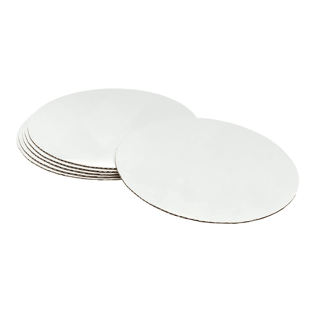 Cake Board 14X0.5 IN Paperboard White Round Embossed 12/Case