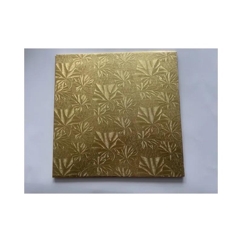 Cake Board 10X10X0.25 IN Foil-Lined Paper Gold Square 24/Case
