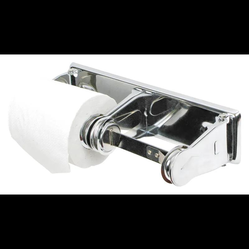 Toilet Paper Dispenser 11.25X4.25X2.38 IN Stainless Steel Wall Mount Silver 2-Roll Standard Open 1/Each