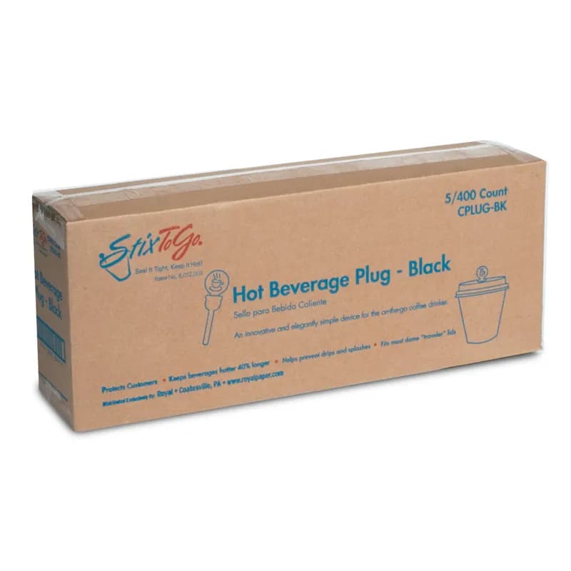 Beverage Plug Plastic Black 400 Count/Pack 5 Packs/Case 2000 Count/Case