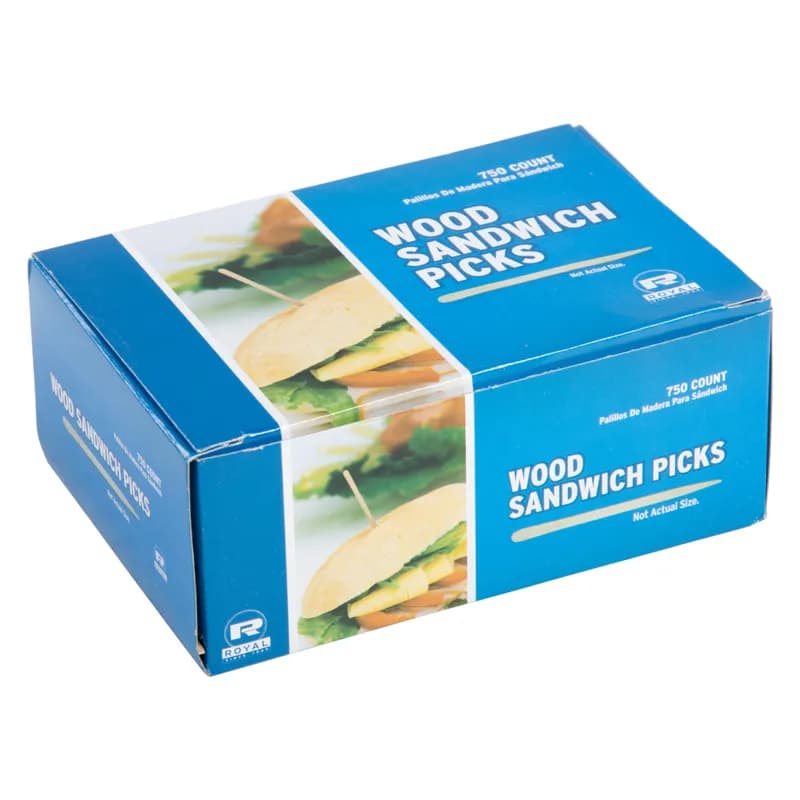 Sandwich Flat Pick 3.5 IN Wood Unwrapped 9000/Box