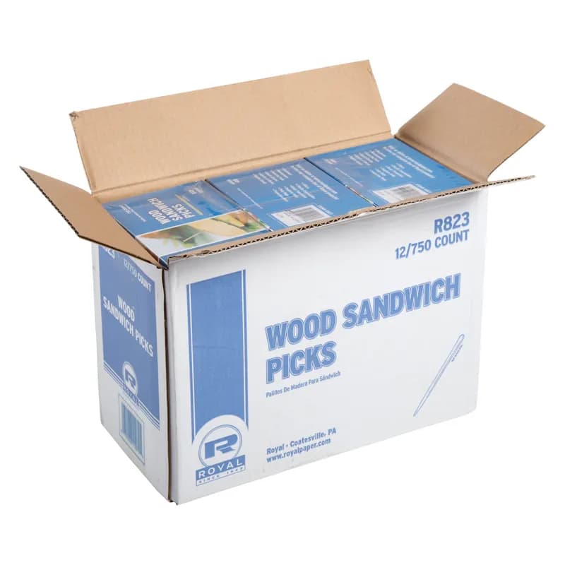 Sandwich Flat Pick 3.5 IN Wood Unwrapped 9000/Box