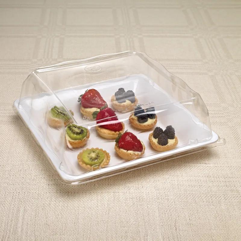 Lid Dome 12X12 IN PET Clear Square For Container 50/Case