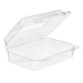 Essentials Take-Out Container Hinged With Dome Lid 9X6X3 IN RPET Clear Rectangle Deep Bar Lock 276/Case