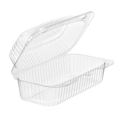 Essentials Hoagie & Sub Take-Out Container Hinged With Dome Lid 8X7X3 IN RPET Clear Rectangle Bar Lock 300/Case