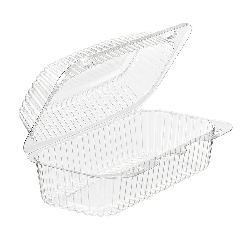 Essentials Hoagie & Sub Take-Out Container Hinged With Dome Lid 8.1X3.8X3 IN PET Clear Rectangle Bar Lock 300/Case