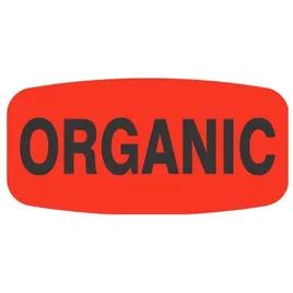 Organic Label 0.625X1.25 IN Red Oval 1000/Roll