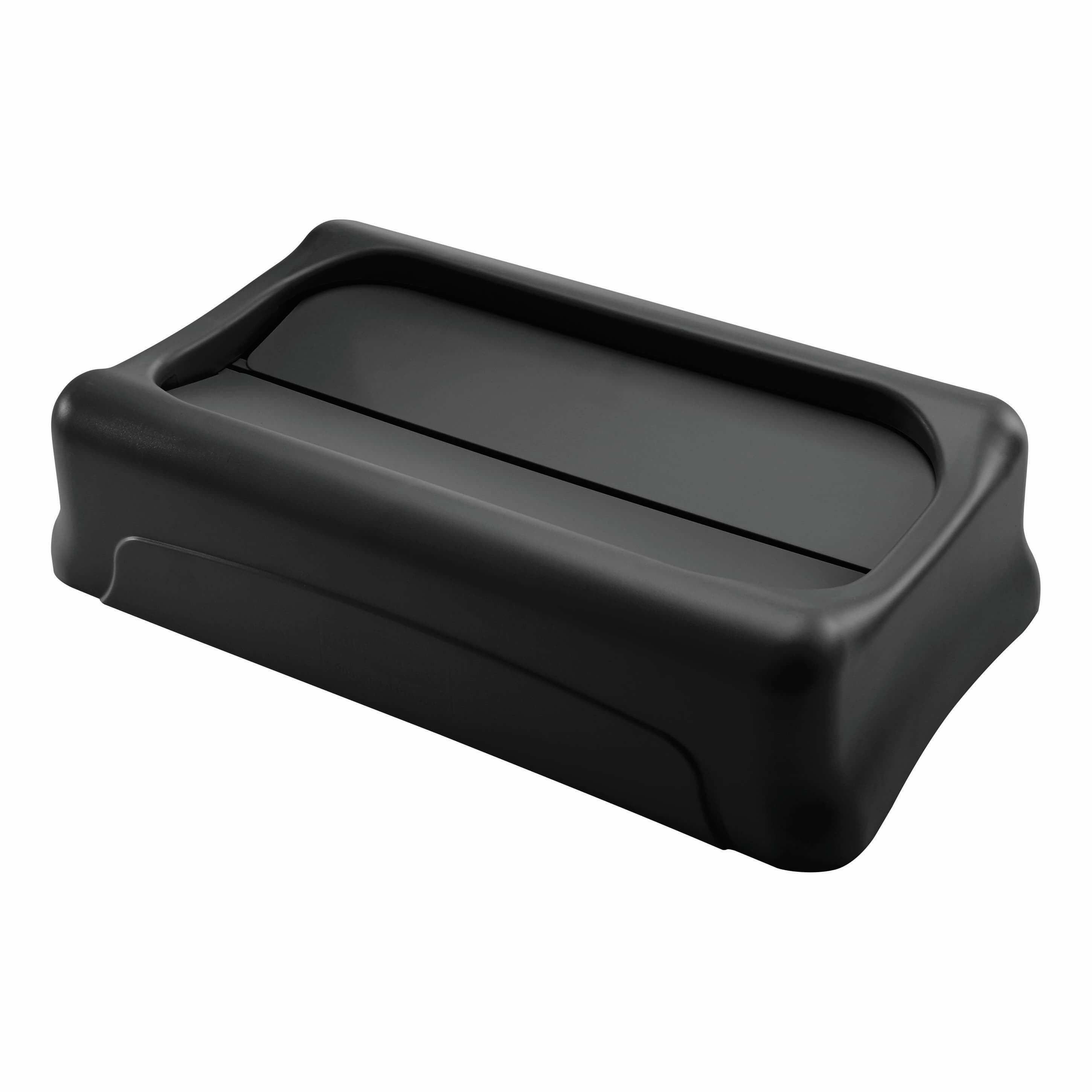Slim Jim® Swing Lid 20.5X11.68X5 IN Black Rectangle Resin Slim 1/Each