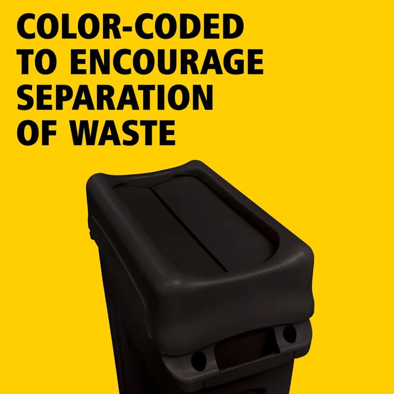 Slim Jim® Swing Lid 20.5X11.68X5 IN Black Rectangle Resin Slim 1/Each