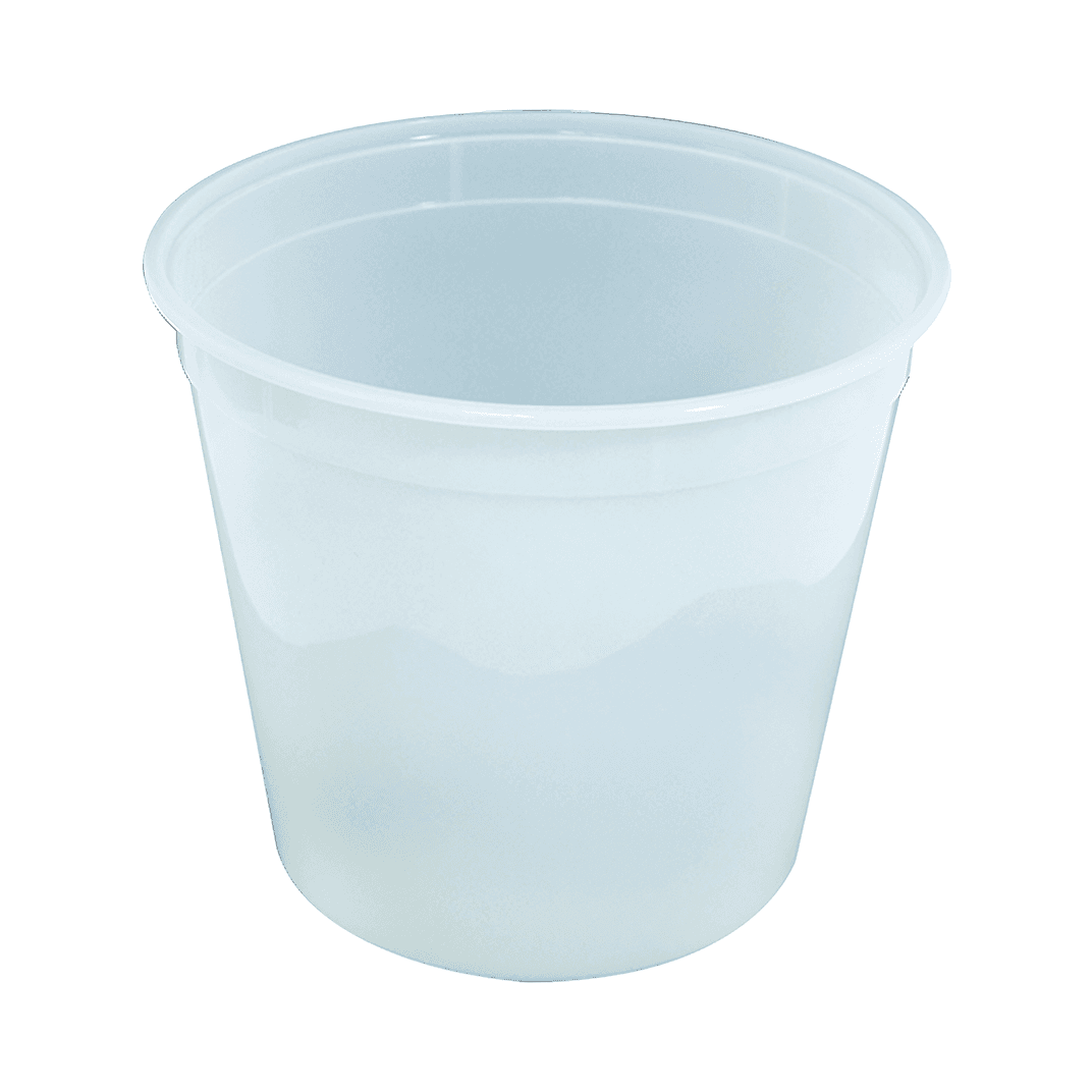 Bucket & Tub Base 168 OZ Plastic Translucent Round 100/Case