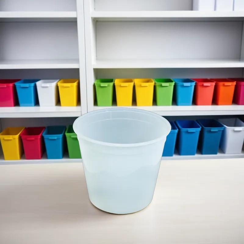 Bucket & Tub Base 168 OZ Plastic Translucent Round 100/Case