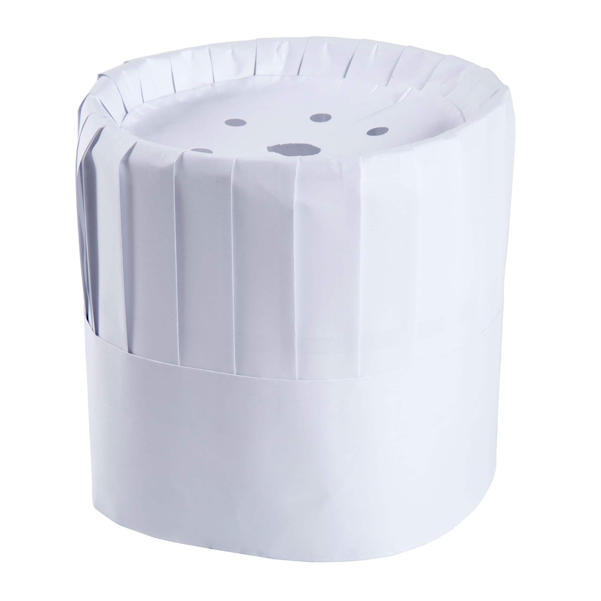 Chef Hat 7 IN White Paper Pleated Comfort Band 28 Count/Pack 1 Packs/Case 28 Count/Case