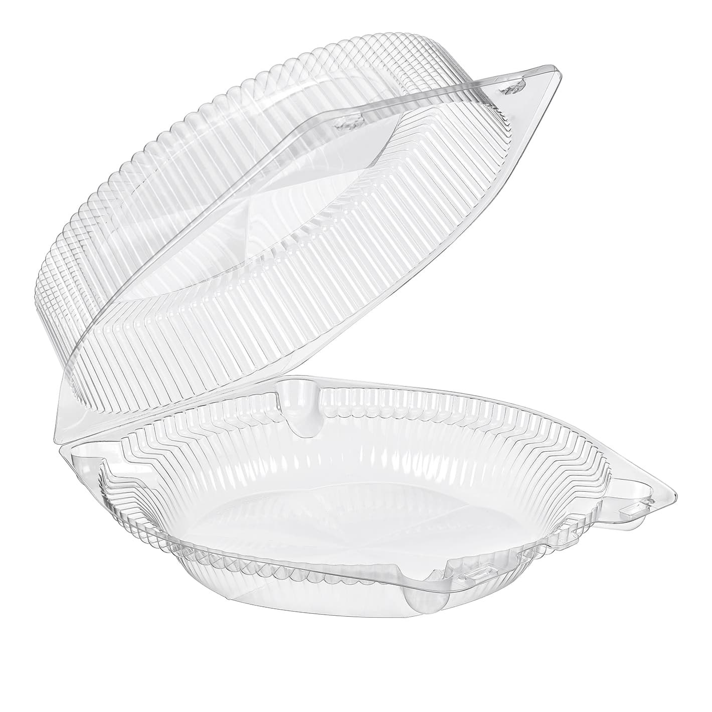 Essentials Pie Hinged Container 10.5625X11X3.875 IN RPET Clear Round 200/Case