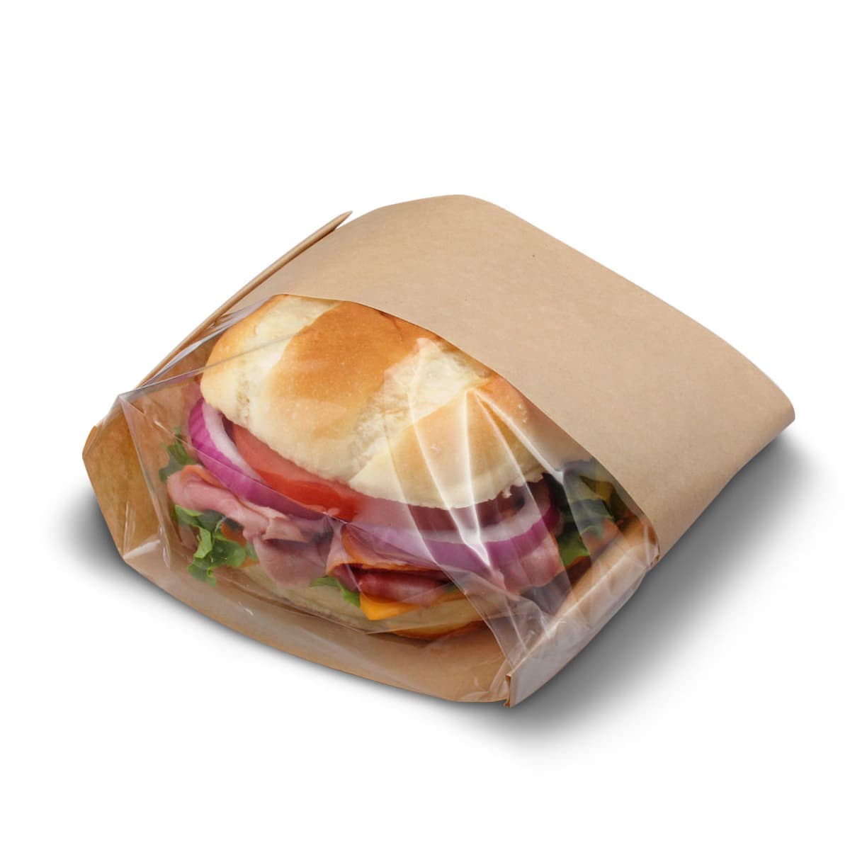 Bagcraft® Dubl View ToGo!® Deli Bag 4.5X2.5X8.5 IN Wax Coated Paper PP Kraft With Window 500/Case