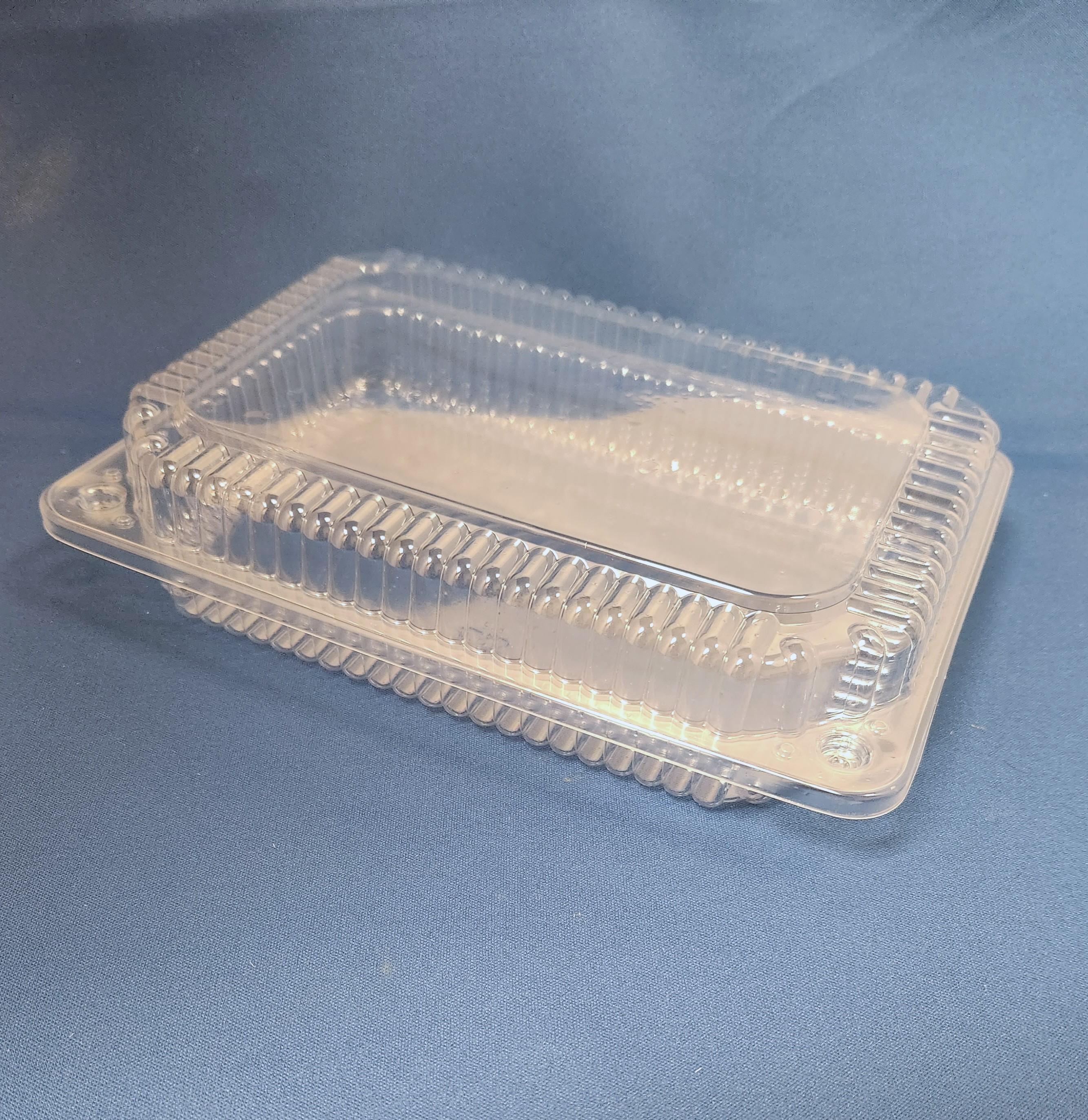 Pastry Hinged Container With Dome Lid 9X6.5X2.5 IN OPS Clear Rectangle Shallow 350/Case