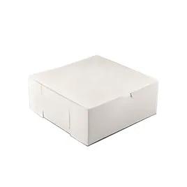 Easy Lock Charlotte Cake Box 5.5X5.5X4 IN SUS Paperboard CRB White Square Lock Corner 1-Piece 250/Bundle