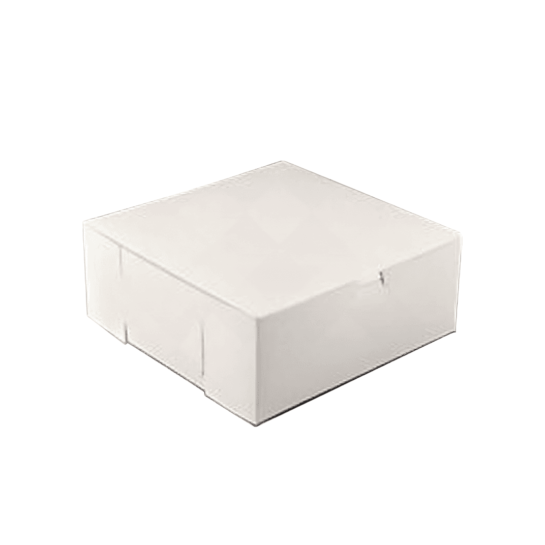 Easy Lock Charlotte Cake Box 5.5X5.5X4 IN SUS Paperboard CRB White Square Lock Corner 1-Piece 250/Bundle