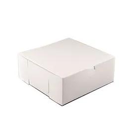 Easy Lock Cake Box 5.5X5.5X4 IN SUS Paperboard CRB White Square Lock Corner 1-Piece 250/Bundle