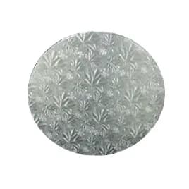 Cake Board 10X0.5 IN Paperboard Silver Round Embossed 12/Case