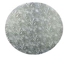 Cake Board 10X0.5 IN Paperboard Silver Round Embossed 12/Case
