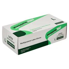 Victoria Bay General Purpose Gloves Large (LG) Ivory Latex Disposable Powder-Free 100 Count/Pack 10 Packs/Case