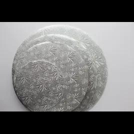 Cake Board 12X0.5 IN Paperboard Silver Round Embossed 12/Case