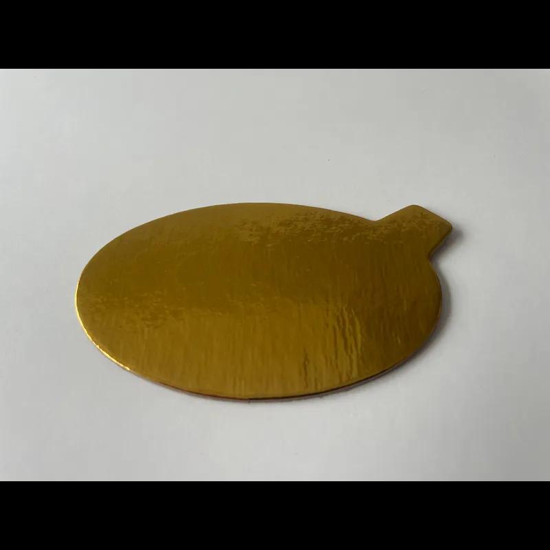 Cake Board 3.875X2.5 IN Gold Oval 500/Case