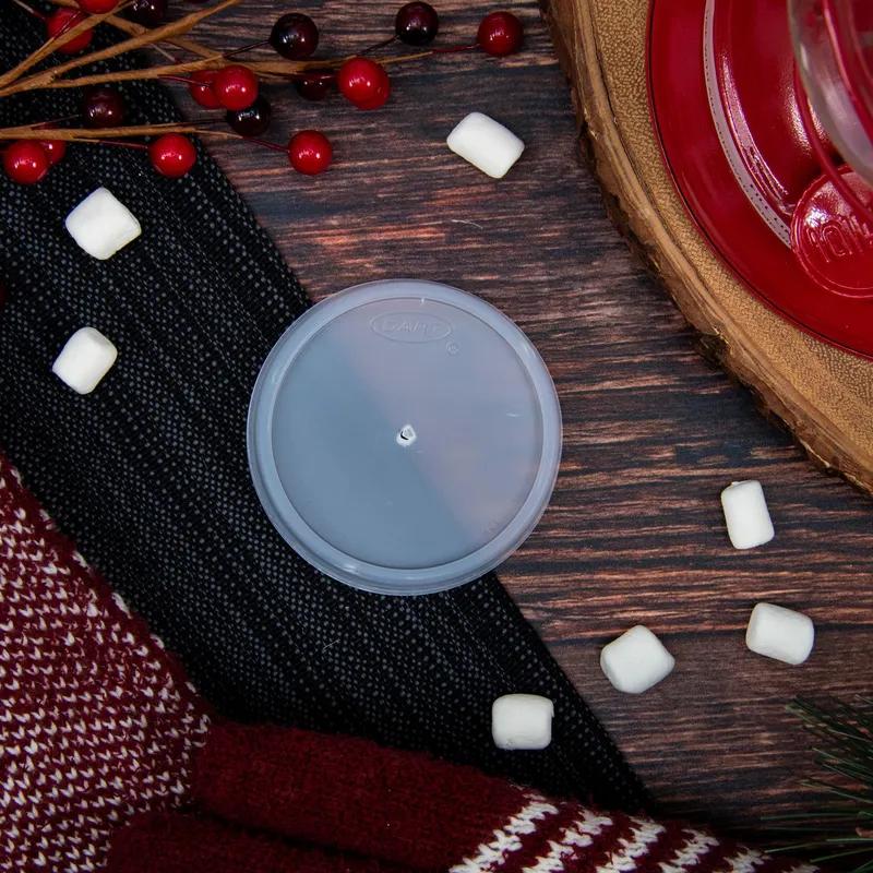 Dart® Lid Flat 2.7X0.3 IN HIPS Translucent For 4 OZ Cup No Hole Vented 100 Count/Pack 10 Packs/Case 1000 Count/Case