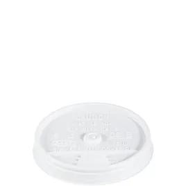 Dart® Lid Flat 3.6X0.6 IN HIPS White For 6-12 OZ Hot Cup Sip Through 100 Count/Pack 10 Packs/Case 1000 Count/Case