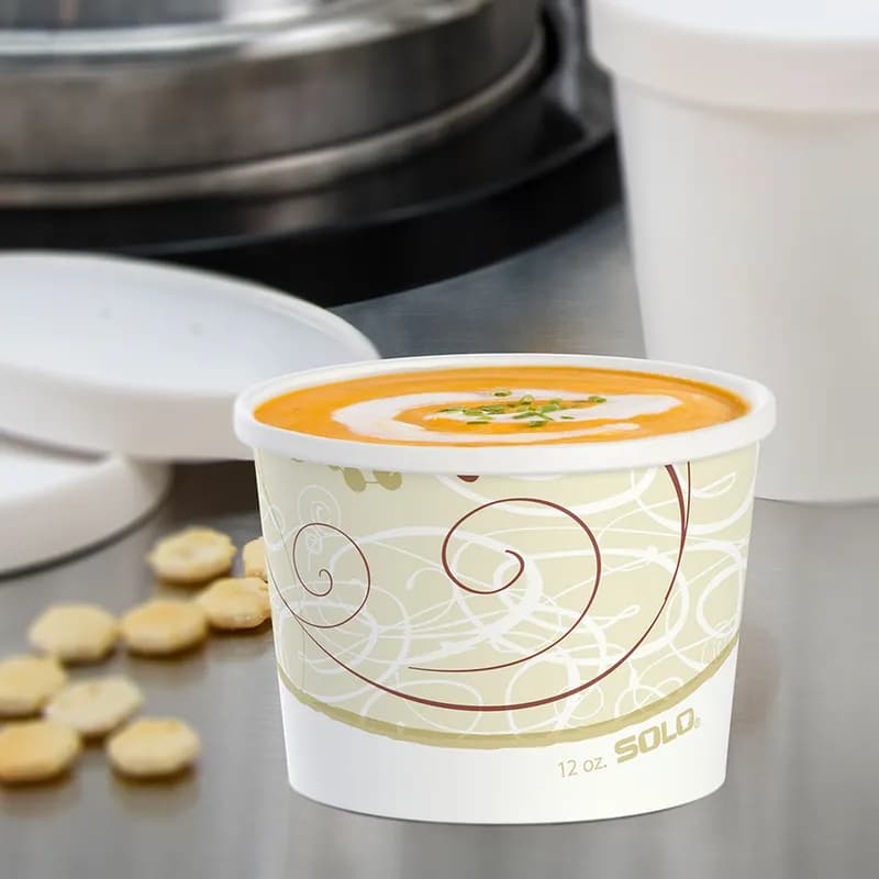 Solo® Flexstyle® Food Container 12 OZ DSP Symphony® Squat 25 Count/Bag 20 Bags/Case 500 Count/Case