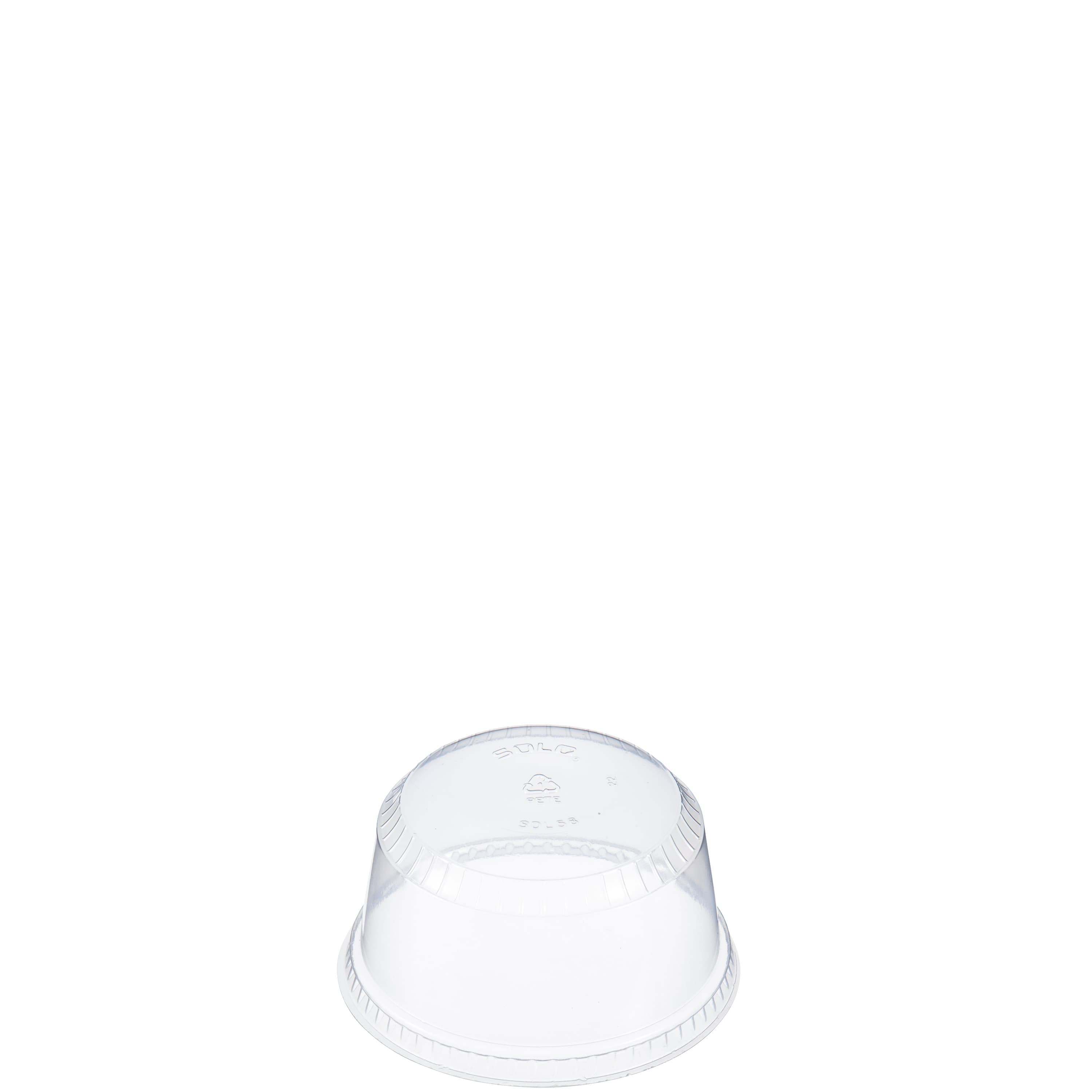 Solo® SoloServe® Lid Dome 3.868X2.04 IN 1 Compartment PET Clear Round For 8 OZ Dessert Container No Hole 50 Count/Pack 20 Packs/Case