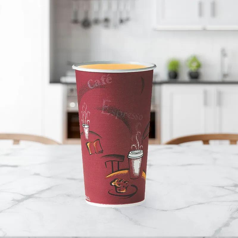 Solo® Hot Cup 20 OZ SSP Multicolor Bistro® 40 Count/Pack 15 Packs/Case 600 Count/Case