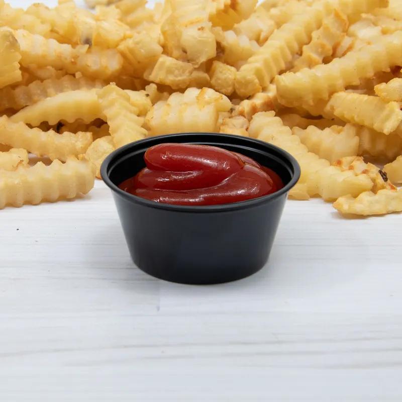 Dart® Conex Complements® Souffle & Portion Cup 2 OZ PP Black Round 125 Count/Pack 20 Packs/Case 2500 Count/Case