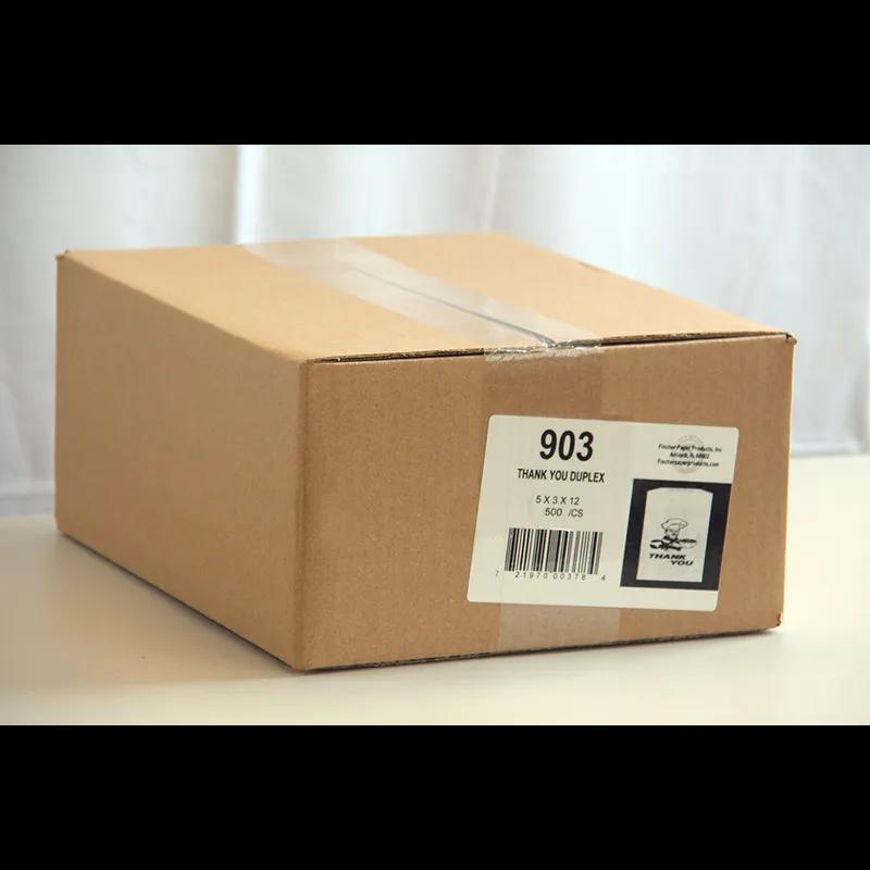 Take-Out Doggie Bag 5X3X12 IN Bleached Kraft Paper White Lobster & Chef Gusset 500/Case