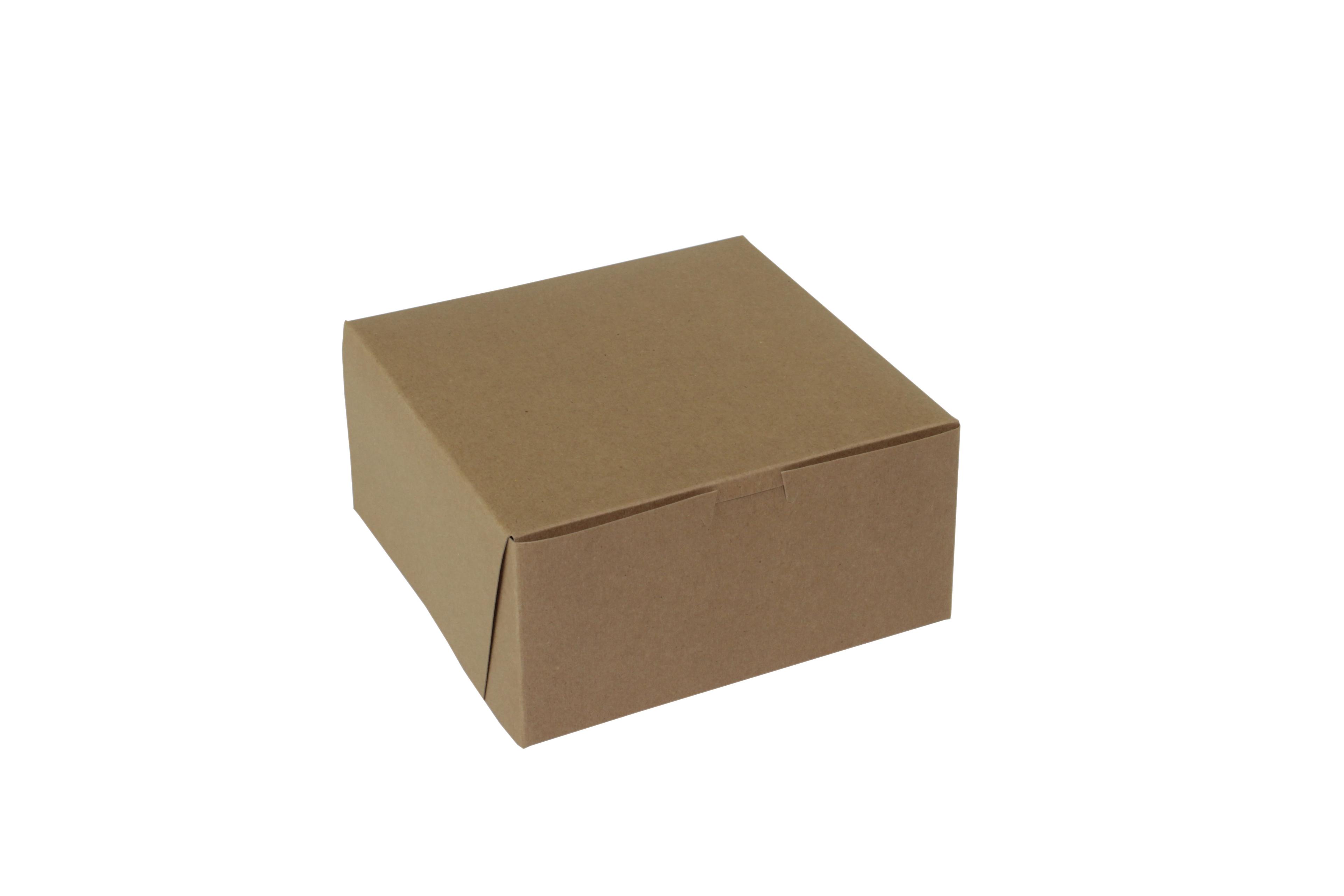 Bakery Box 8X8X4 IN Paperboard Kraft Corner Lock 1-Piece 200/Bundle