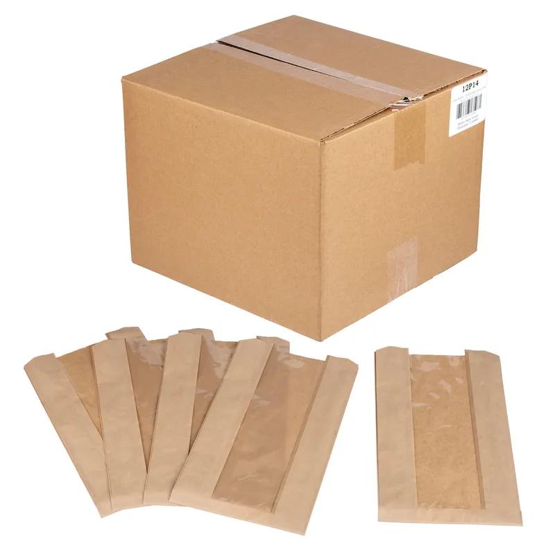 Bread Bag 8.5X4.5X14 IN Paper Natural Plain Panel With Window 1000/Case
