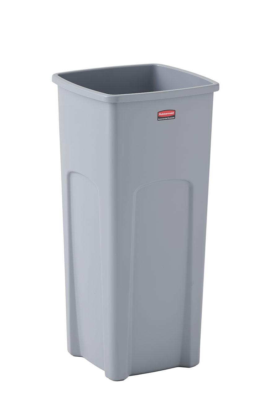 Untouchable® 1-Stream Trash Can 16.5X15.5X30.9 IN 23 GAL Gray Square Resin 3/Case
