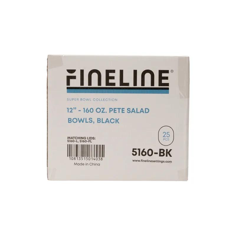 Salad Bowl 160 OZ PET Black Round 25/Case