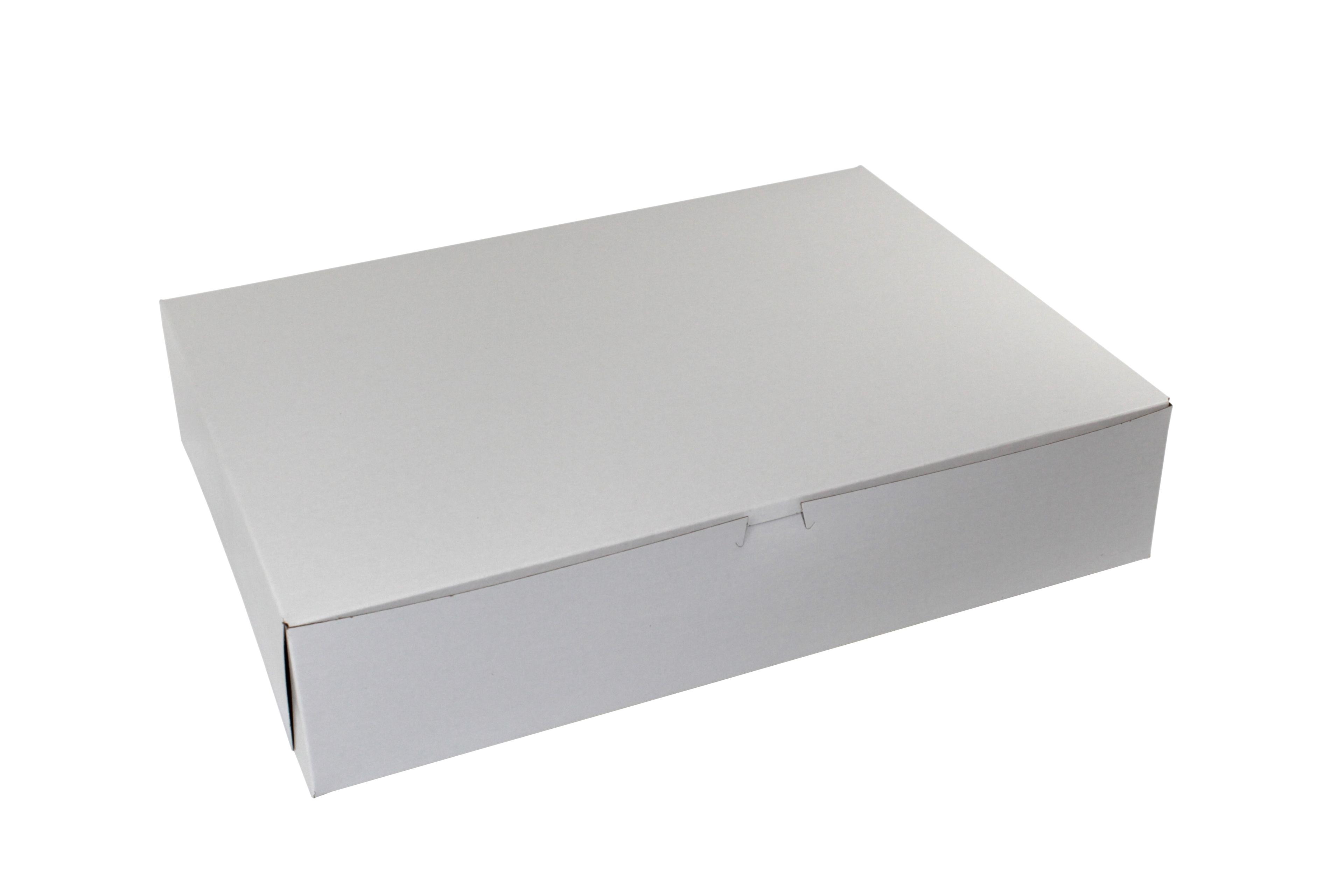 Bakery Box 19X14X4 IN Paperboard White Corner Lock 1-Piece 50/Bundle