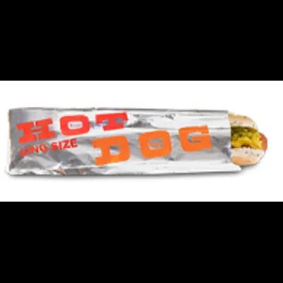 Bagcraft® Hot Dog Bag 3.5X1.5X12 IN Foil-Lined Paper Silver White King Hot Dog 1000/Case
